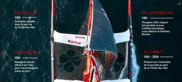 Célébration de l'arrivée de l'Ultim Actual 4 à son port d'attache Célébration de l'arrivée de l'Ultim Actual 4 à son port d'attache