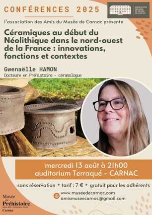 Conférence: Céramiques au début du Néolithique dans le nord-ouest de la France