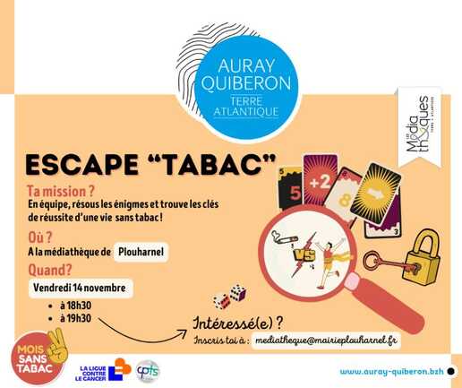 Affiche esc game sans tabac