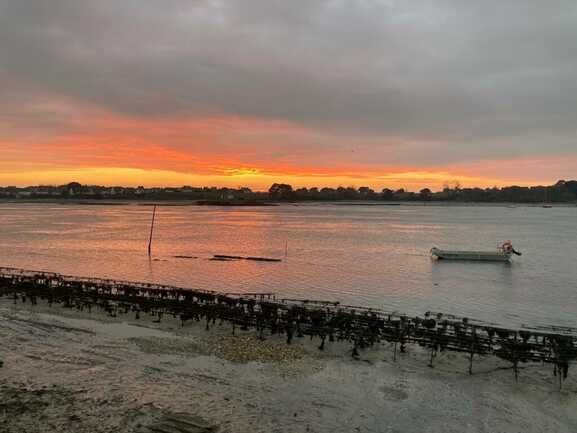 Belz - Larmor Ostrea - Coucher de soleil à marée basse